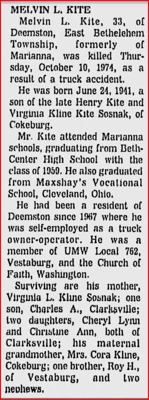 Melvin Kite obit